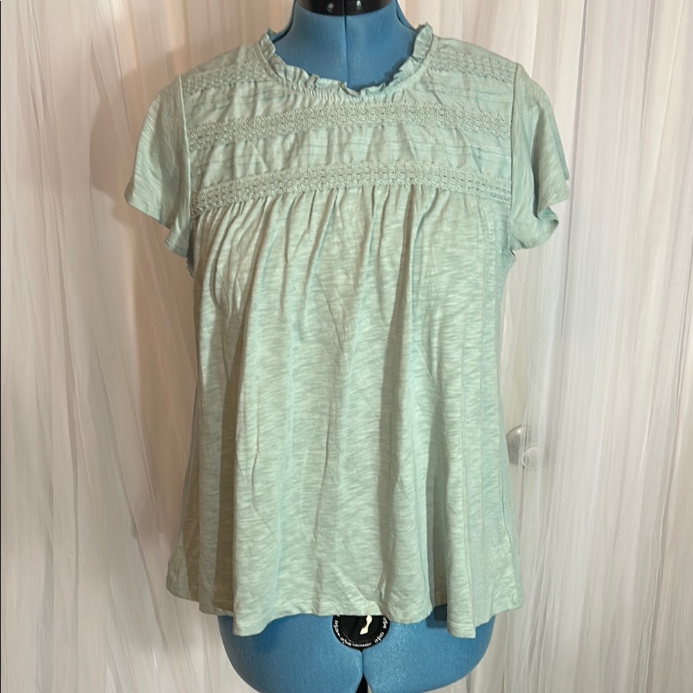 Ella Moss Green Flutter Sleeve Smocked Blouse